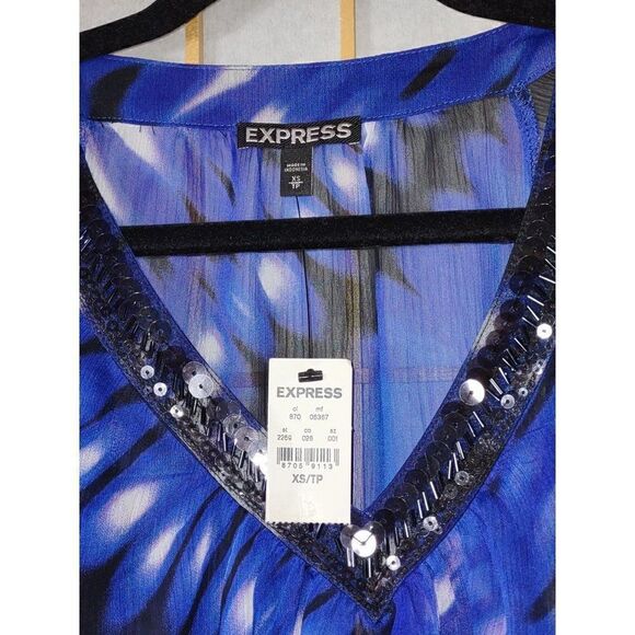 NWT Express XS Semisheer Tie Dye Blouse - Picture 4 of 16